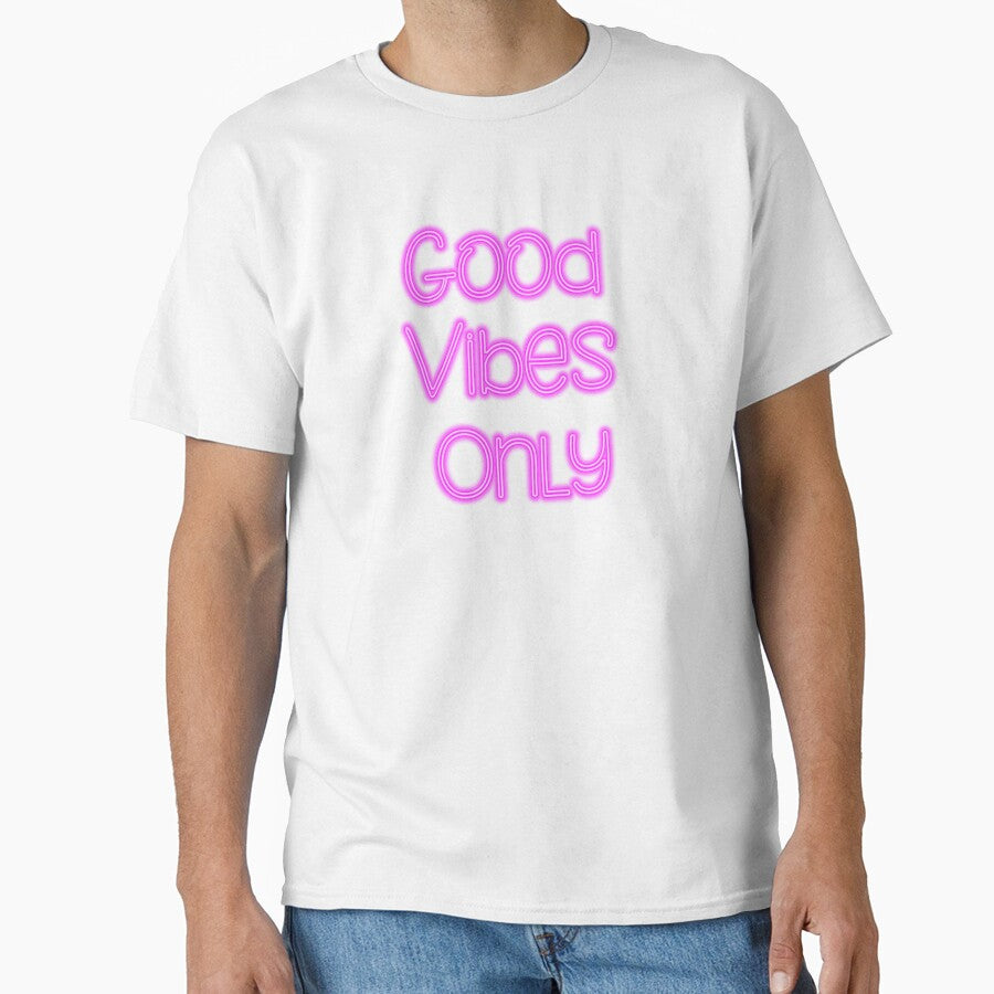 Good vibes only neon on brick wall by AnnArtshock