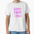 Good vibes only neon on brick wall by AnnArtshock