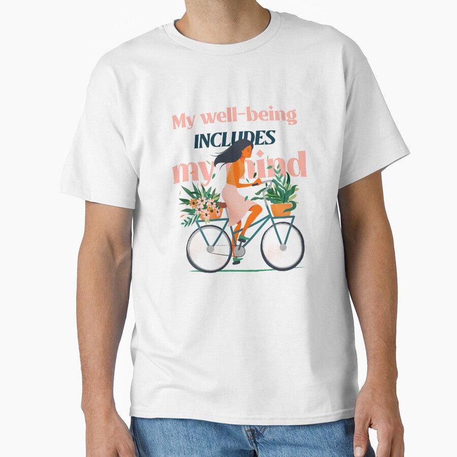 My well being includes my mind woman cycling positive vibes affirmation manifestation mental health by SoulfulT