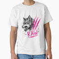 Raw Wolf Sketch Neon Pink Claw Marks Alt Grunge by etuvibes