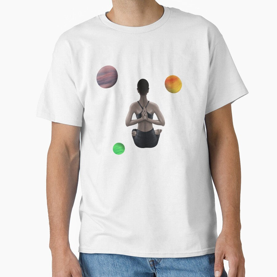 Meditating woman in space by TreasurePlanetV