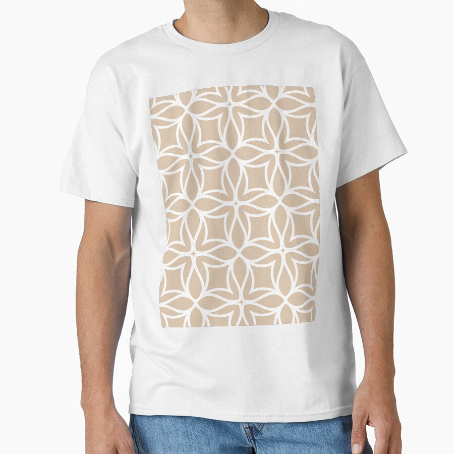 Brown and White Line Art Flower Petal Pattern Pairs DE 2022 Trending Color Cliff's View DEC720 by ColorOfTheYears