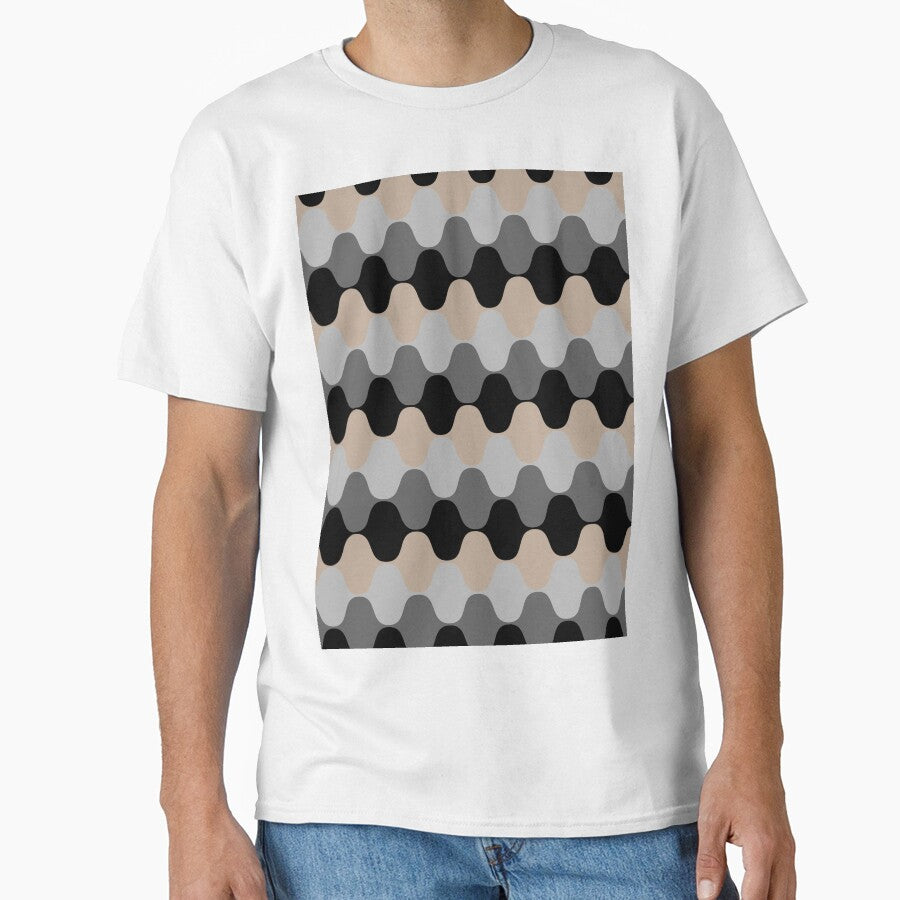 Brown Gray and Black Wavy Stripe Pattern Pairs DE 2022 Popular Color Trail Dust DE6123 by ColorOfTheYears