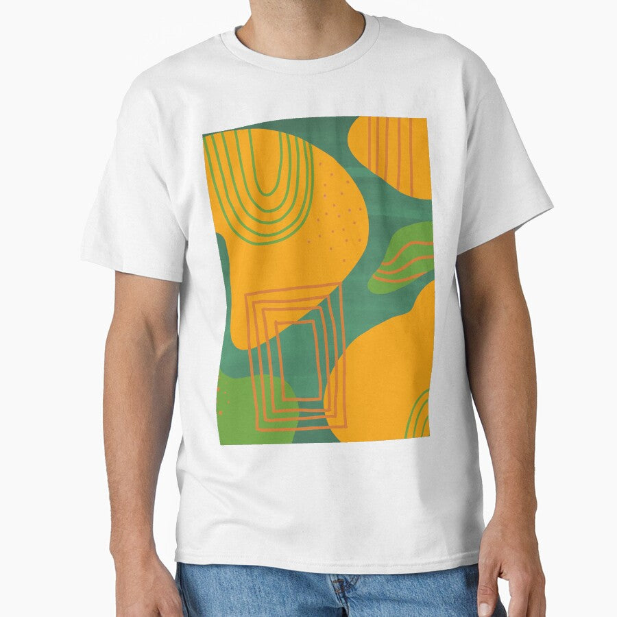 Mustard, orange, olive and teal mid century abstract pattern by Jpsmyth