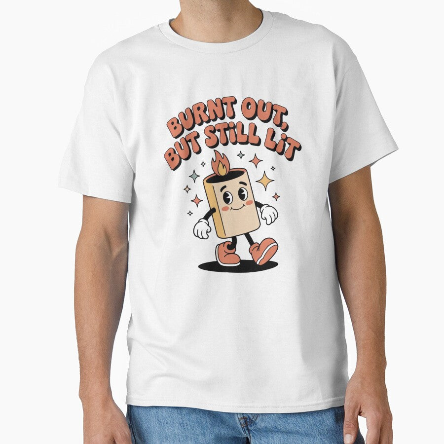 Retro “Burnt Out But Still Lit” – Cute Matchstick Design in Vintage Colors by ARTReMi