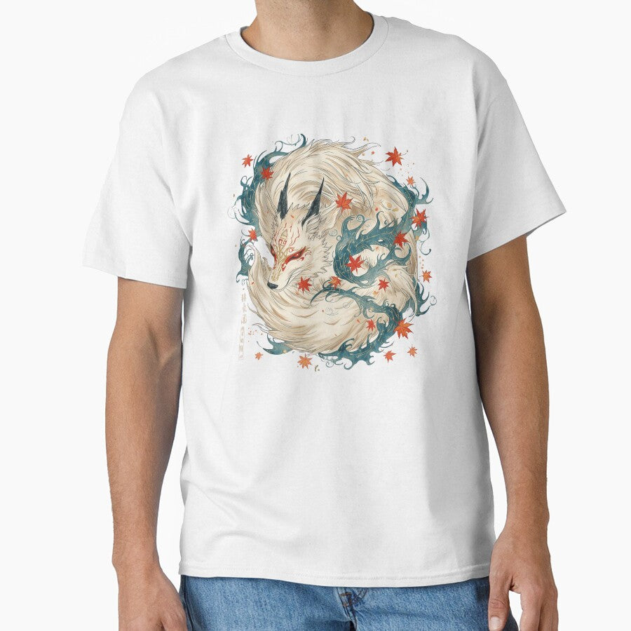 Legendary Kitsune Spirit - Japanese Folklore Autumn Art by auraai