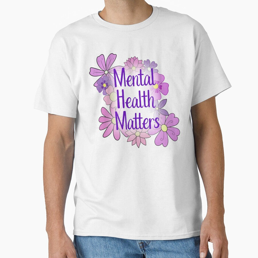 Mental Health Matters Floral Affirmation in Purple by CottoVerdi