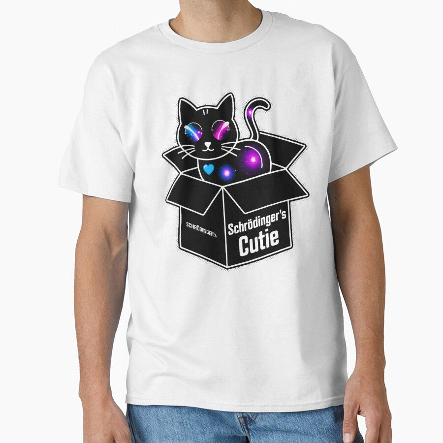 Schrödinger's Cutie - Kawaii Black Cat Galaxy Eyes Quantum Physics Art by ObjCrea123