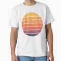 Retro Sunset Striped Circle Design by ArtfulWeave