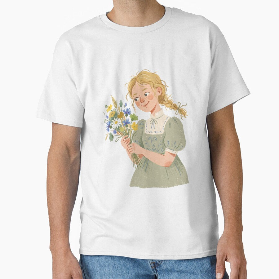 Sweet Girl with Wildflowers Illustration by Pasteltone