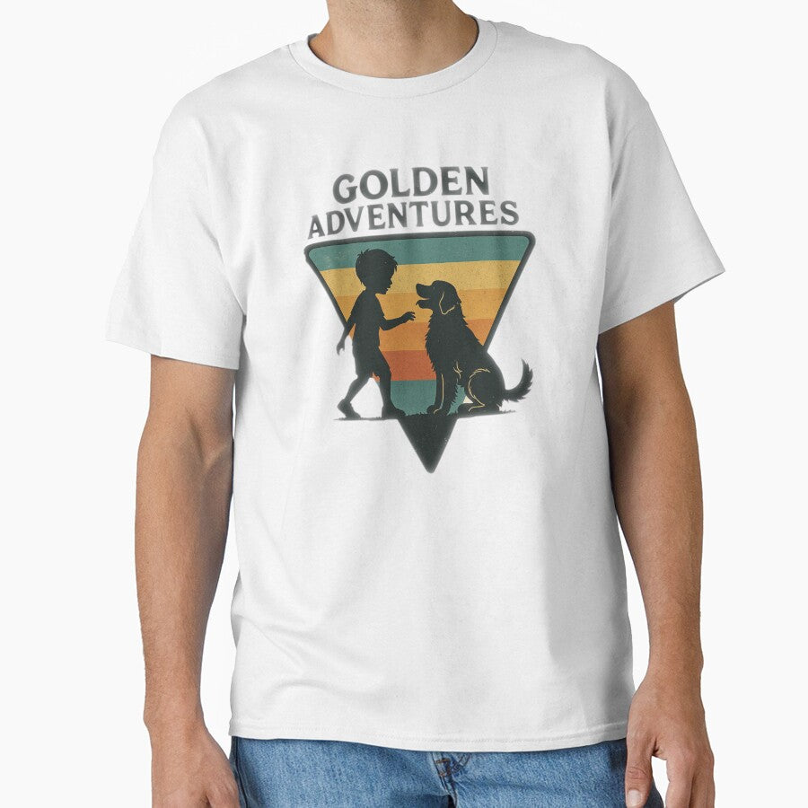 Golden Adventure – Kids and Retriever Retro by ForestPainter