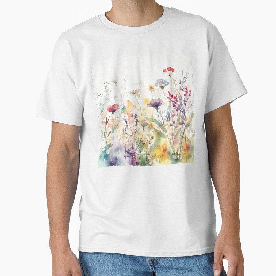 Abstract Watercolor Wildflower Garden Art Print by VibeShift Studio