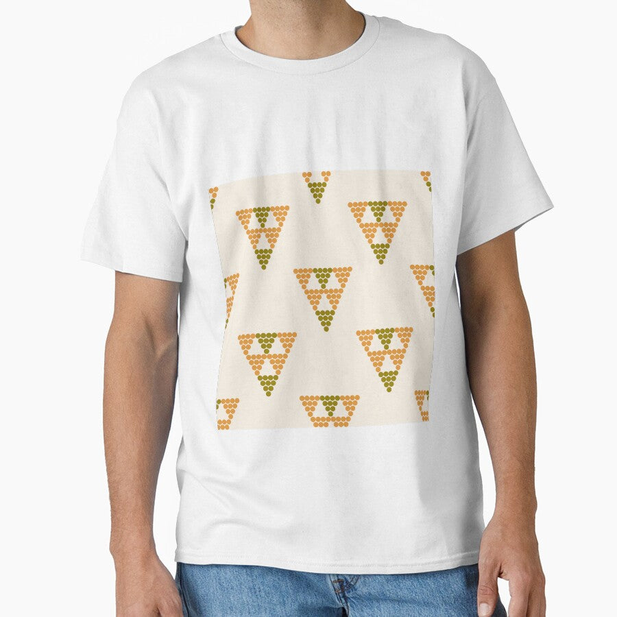Dots in Geometric Triangle Shape – Soft Orange & Green Boho Tone by Cgraphy-space