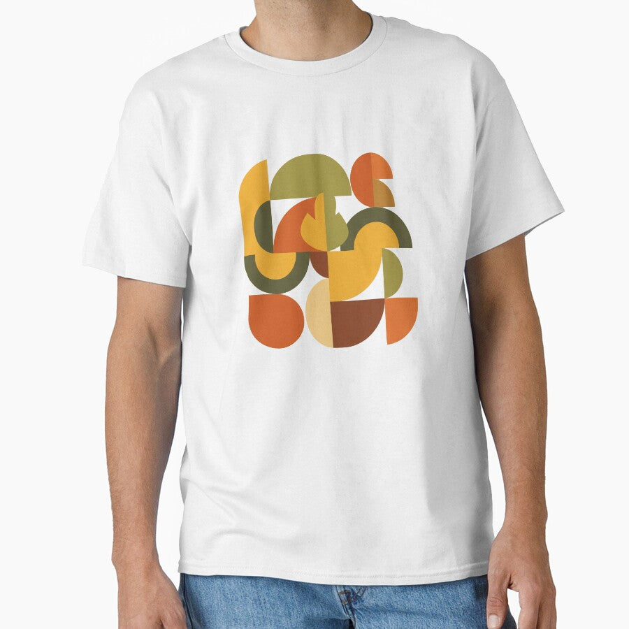 Retro 70s Autumn Abstract – Geometric Earthy Shapes Design by Iras-Art-Corner