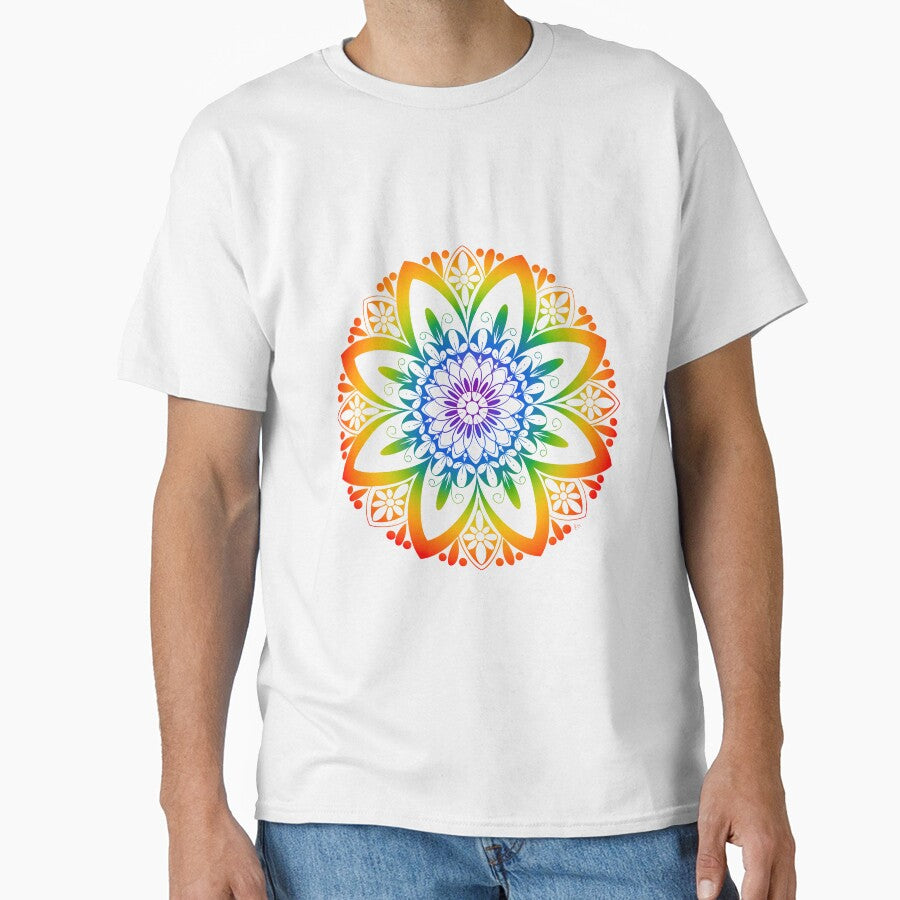 Rainbow Floral Mandala by octocrafty