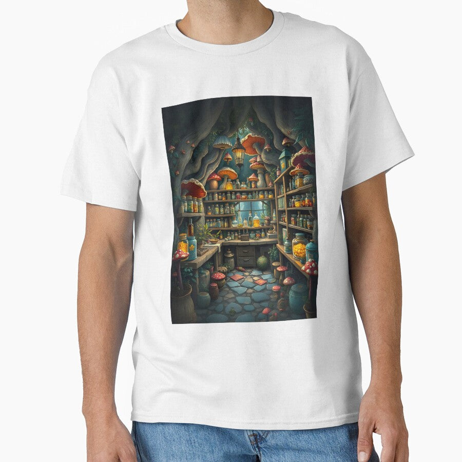 Quaint Apothecary Nestled Within A Vibrant Mushroom Forest by Wiss2Arts