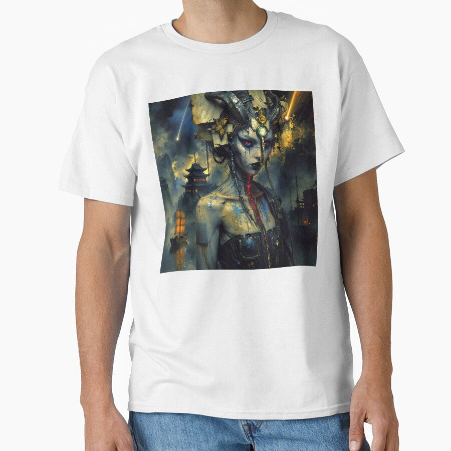 The Village: Cyberpunk Demon in Asian Landscape by Insomnia Art Designs