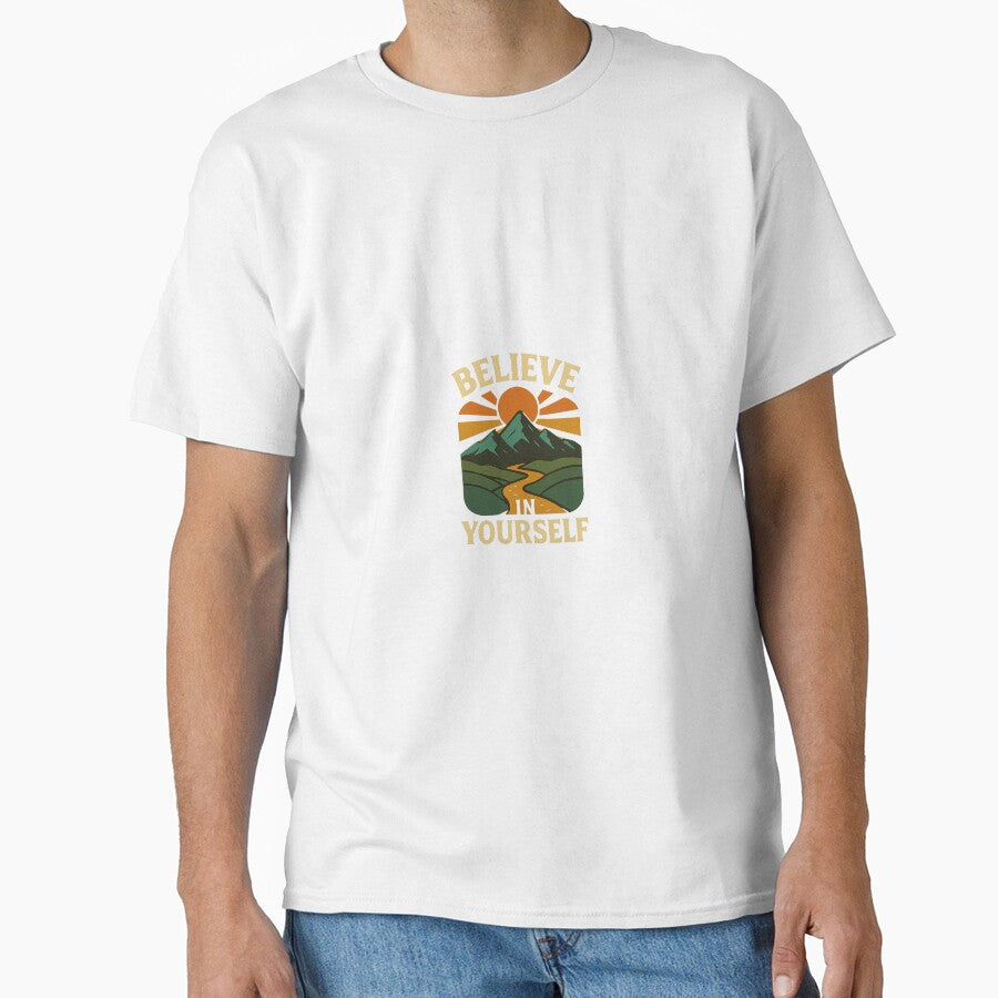 Believe in Yourself – Retro Mountain Path Design by Miximondo