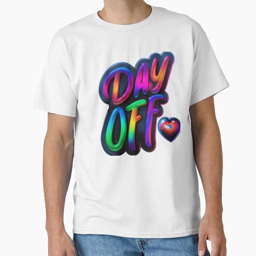 Day Off Rainbow Typography Design – Colorful Retro Neon Lettering Art by IMuDesigner