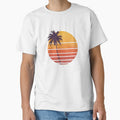 Retro Summer Sunset – Vintage 70s Beach Illustration by catcurio