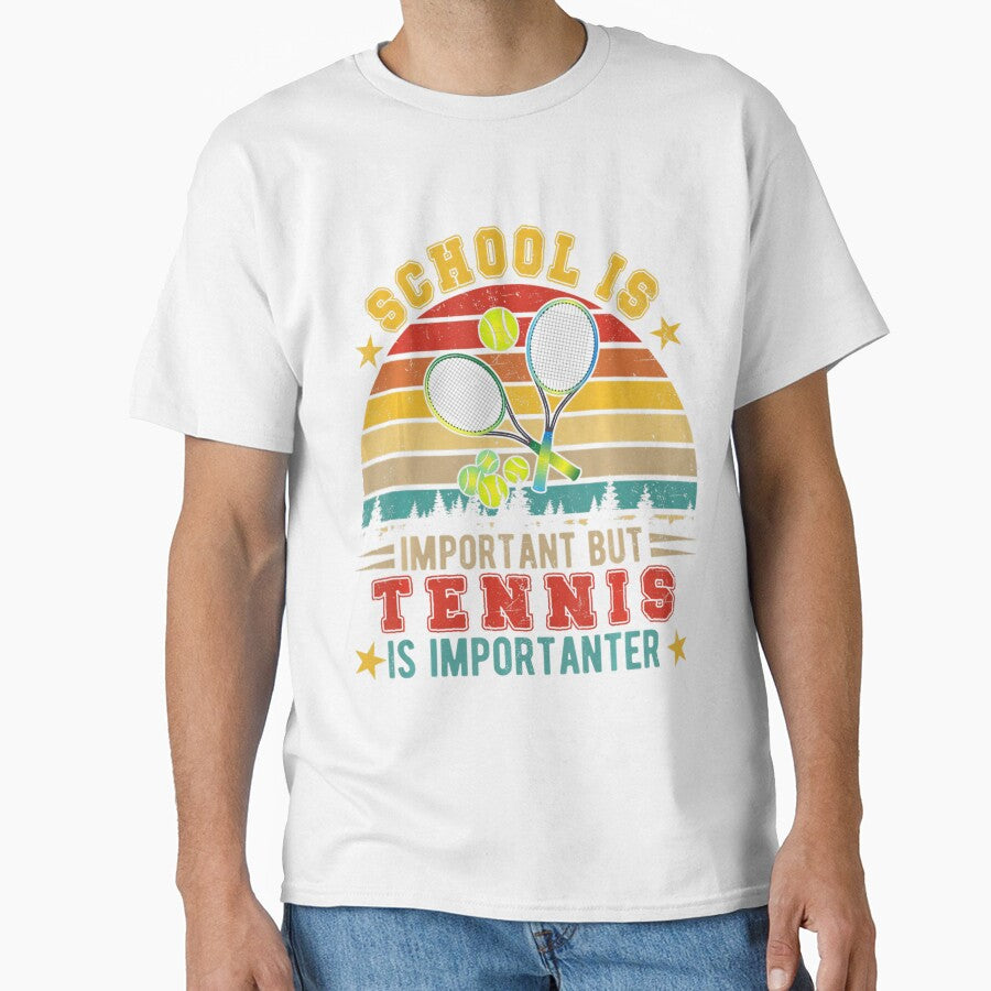 Vintage Retro School Is Important But Tennis Is Importanter by roselbktewaxmq