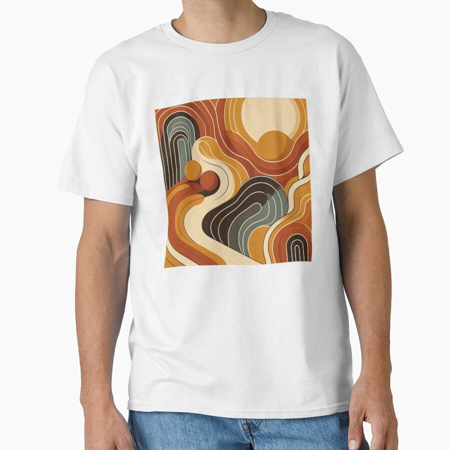Retro Waves – Abstract Earth Tone Design by Dogandesighn