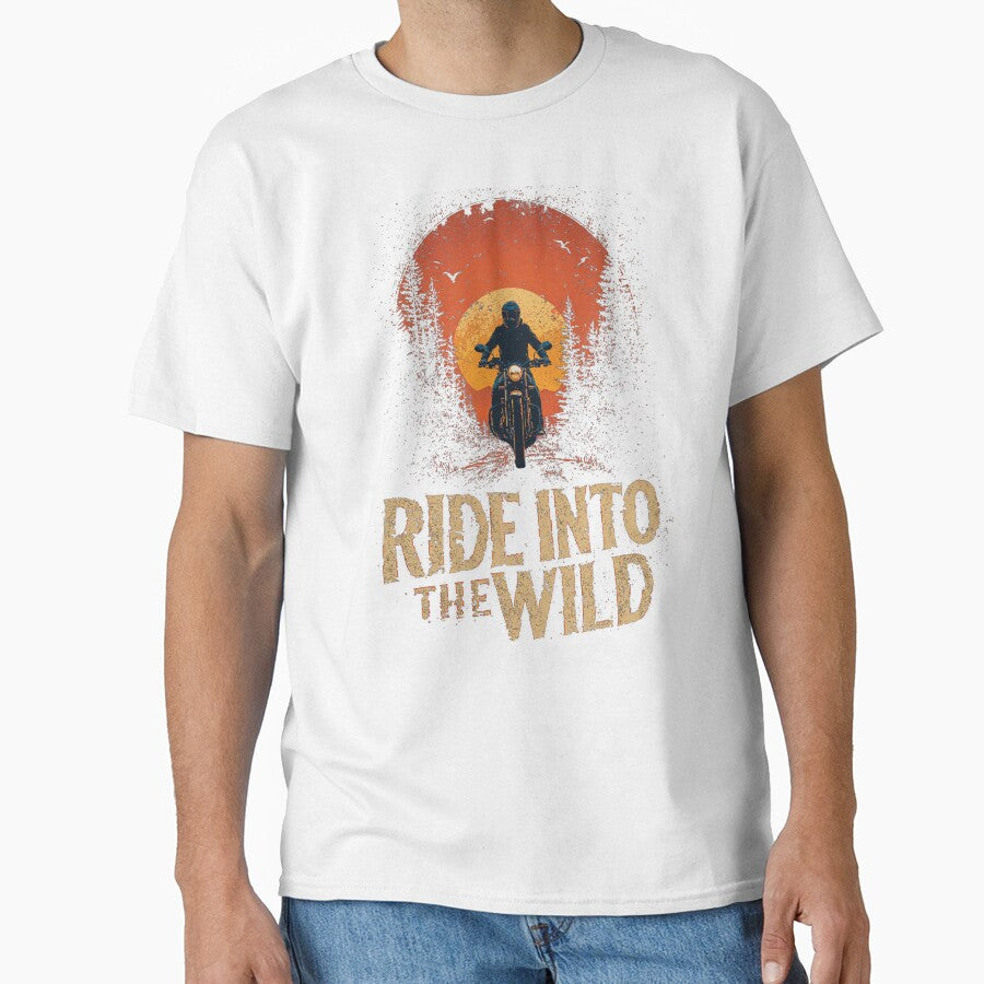 Ride Into The Wild – Motorcycle Adventure Sunset Design by NiDoya
