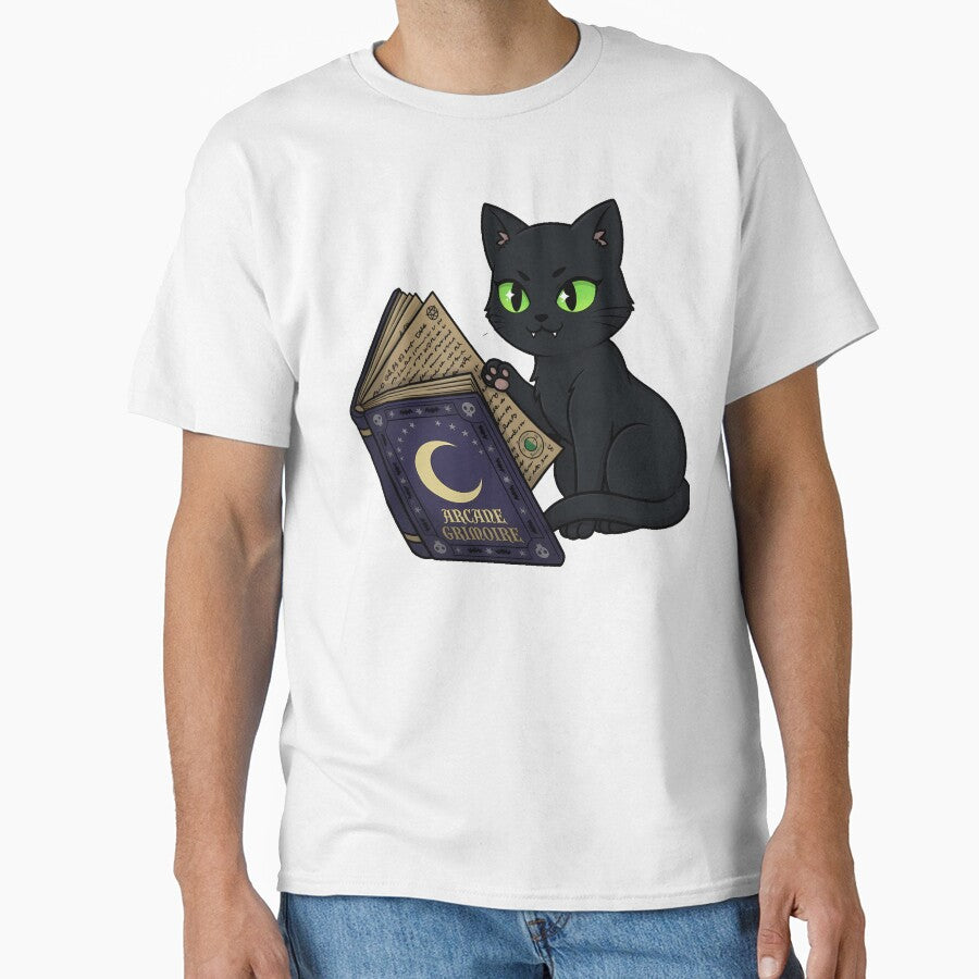 Black Cat with Spellbook by IllumeInk