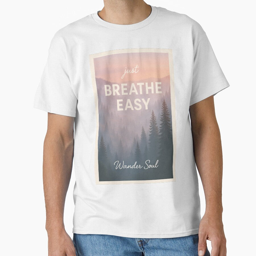 Just Breathe Easy | Modern Minimal Typography Wall Art | Positive Mindset Quote Print | Calm Contemporary Wellness Decor by PaintedPixels01