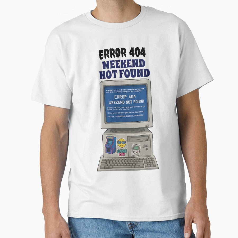 Weekend Not Found – Funny 404 Error Retro Computer Design for Programmers & Gamers, Geeks and Nerds by tonicgeek
