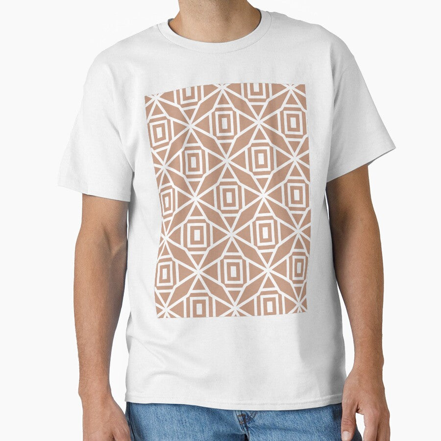 Tan and White Diamond Rectangle Shape Pattern Pairs DE 2022 Popular Color Chinook Salmon DET456 by ColorOfTheYears
