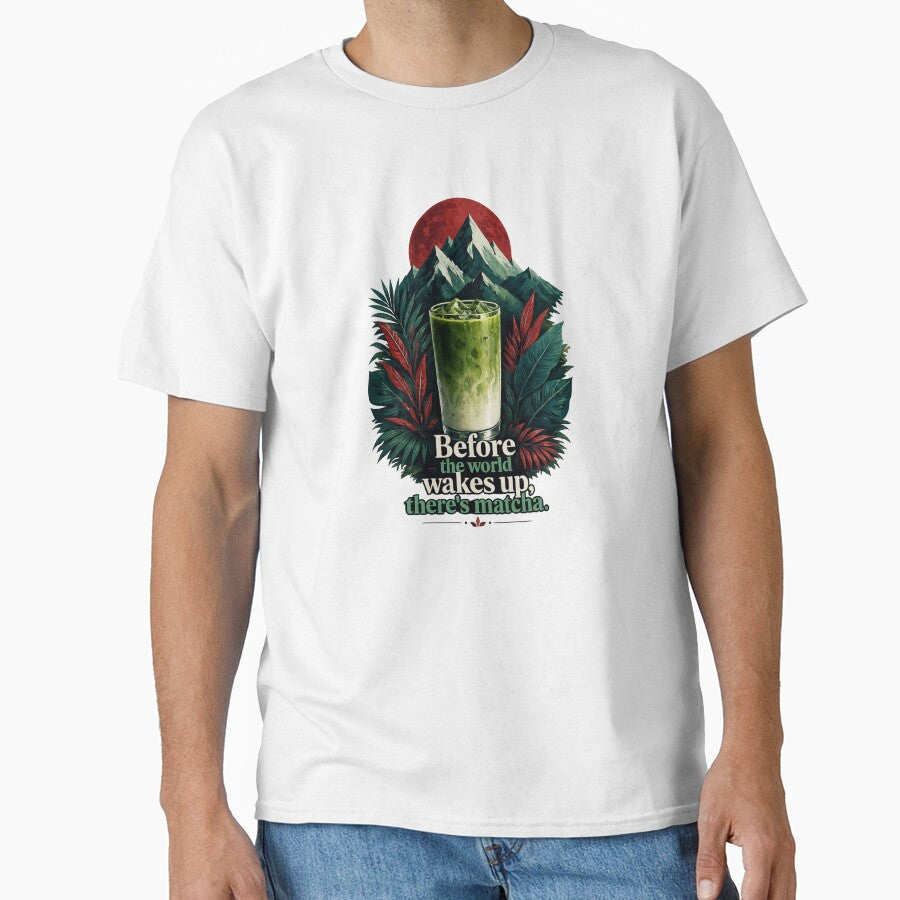 Before the World Wakes Up - Matcha Nature & Mountain Adventure Art by BrewmarkStudio