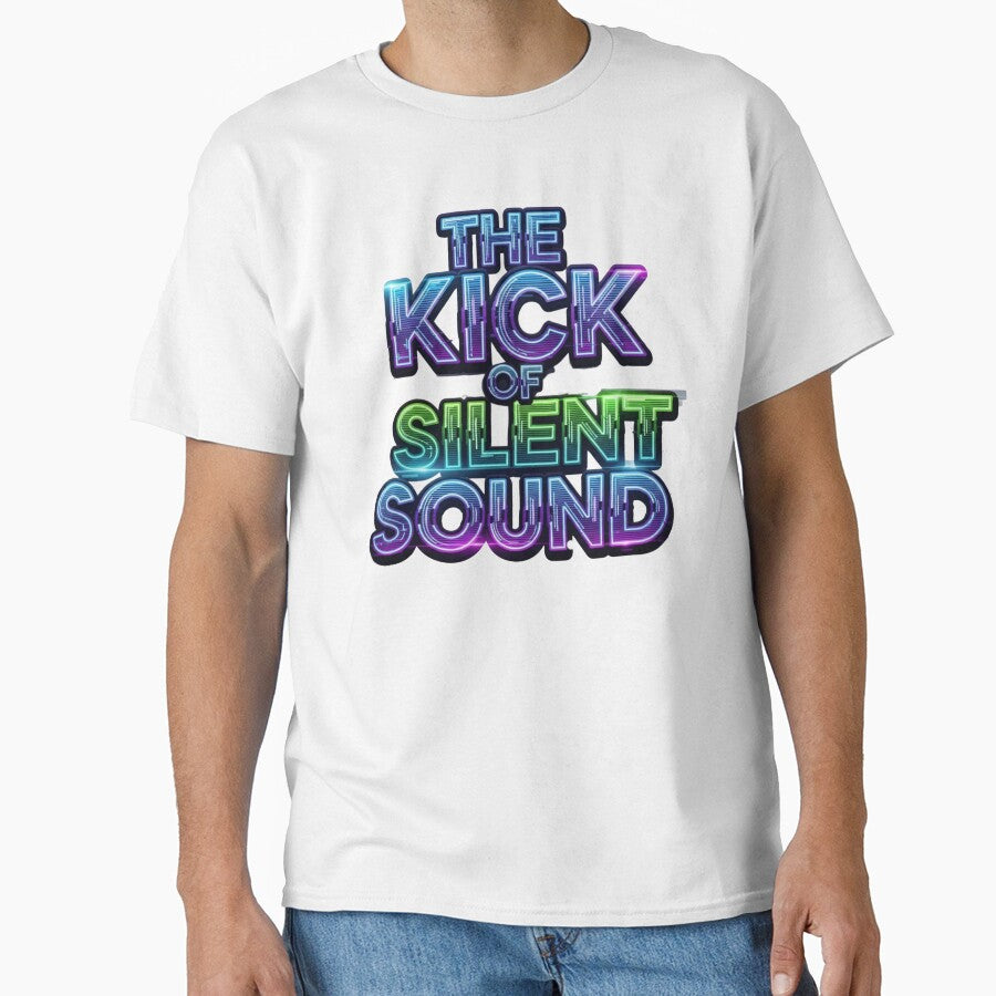 The Kick of Silent Sound Retro Neon Typography Quote by Dzblack