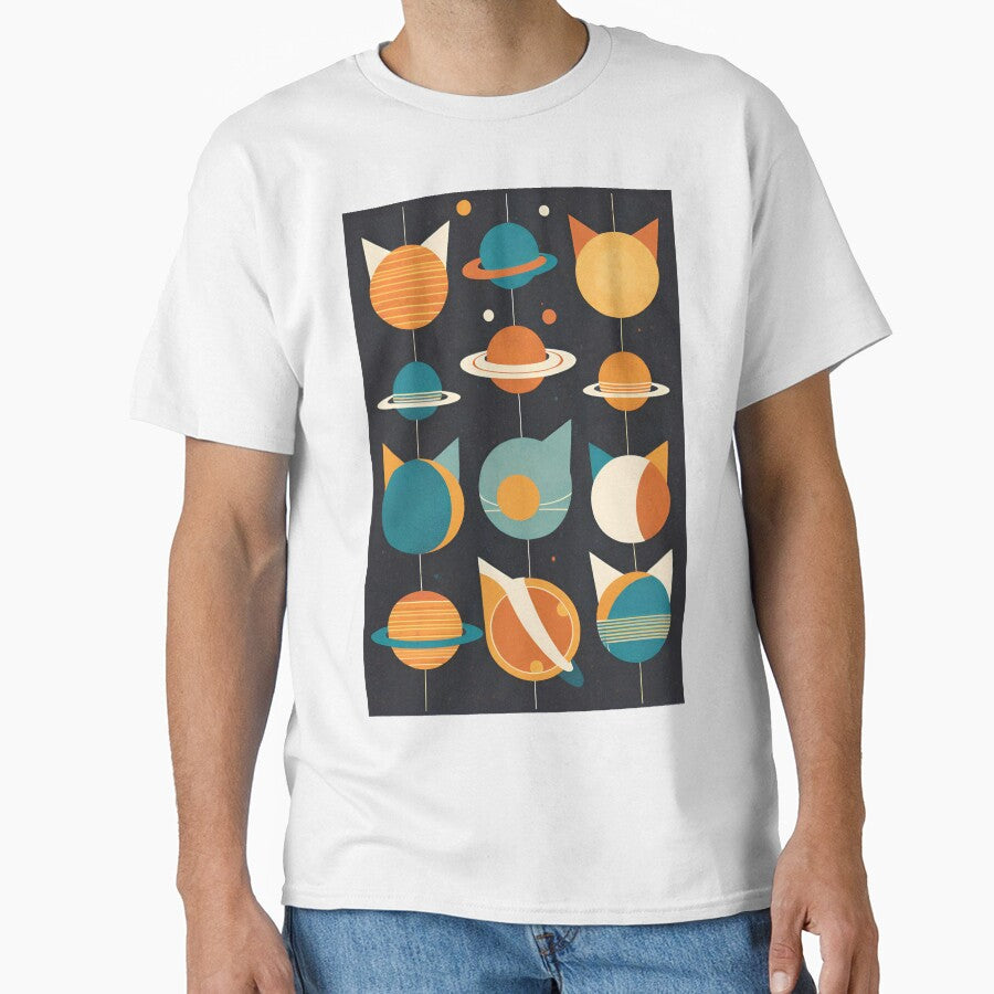 Mid-Century Retro Futurism Cat Planets Poster: A Playful Cosmic Exploration by Barbzzm