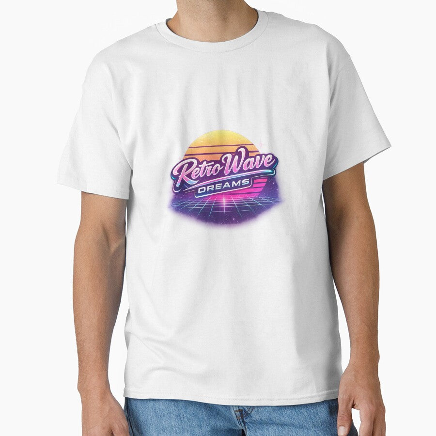 Retro Wave Dreams – 80s Synthwave Vaporwave Neon Sunset T-Shirt Design by RelateAndTee