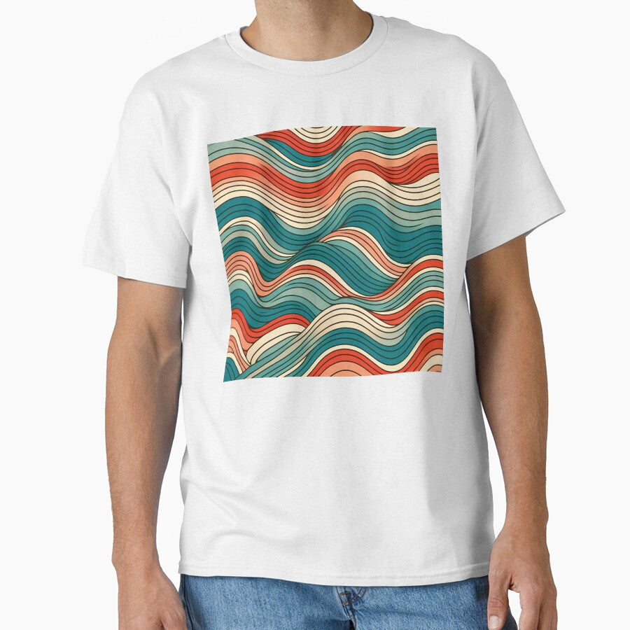 Vintage Retro Wave Abstract Art 70s & 80s Color Palette by RadiantFoxTees