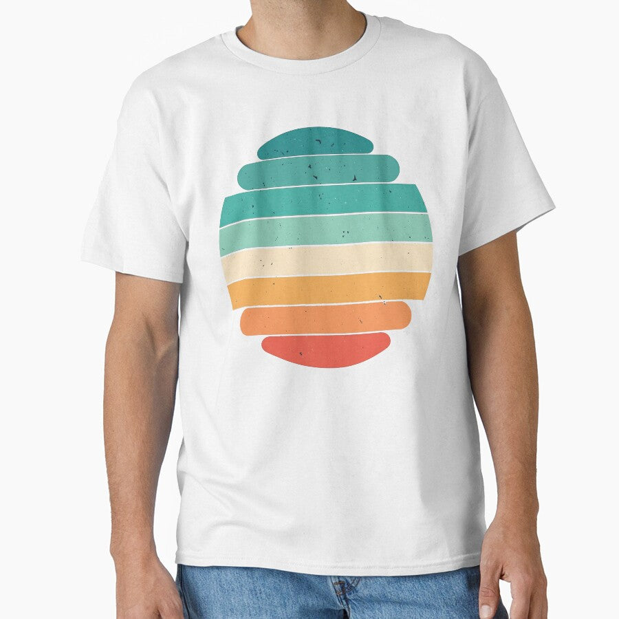 Retro Sunset Striped Circle by ArtfulWeave