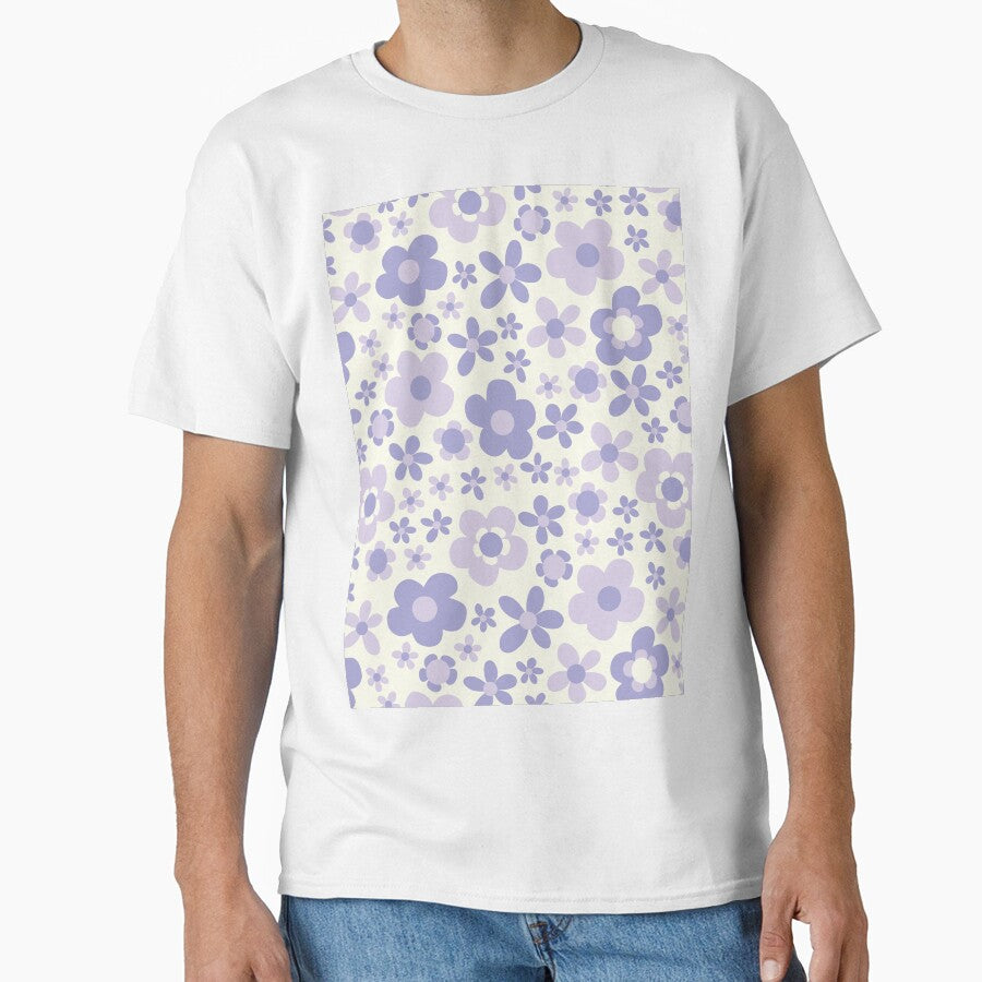 LILAC PASTEL PURPLE BOHO RETRO FLOWERS by blomastudios