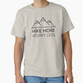 Hike More Worry Less Minimalist Mountain Design by GabeMountainArt