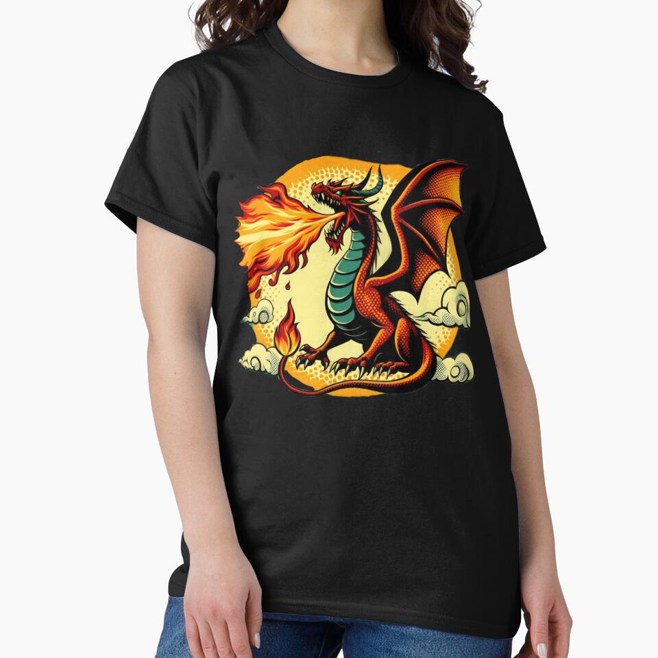 vintage  Fiery Outburst dragon breathing fire by Expressions-Sel