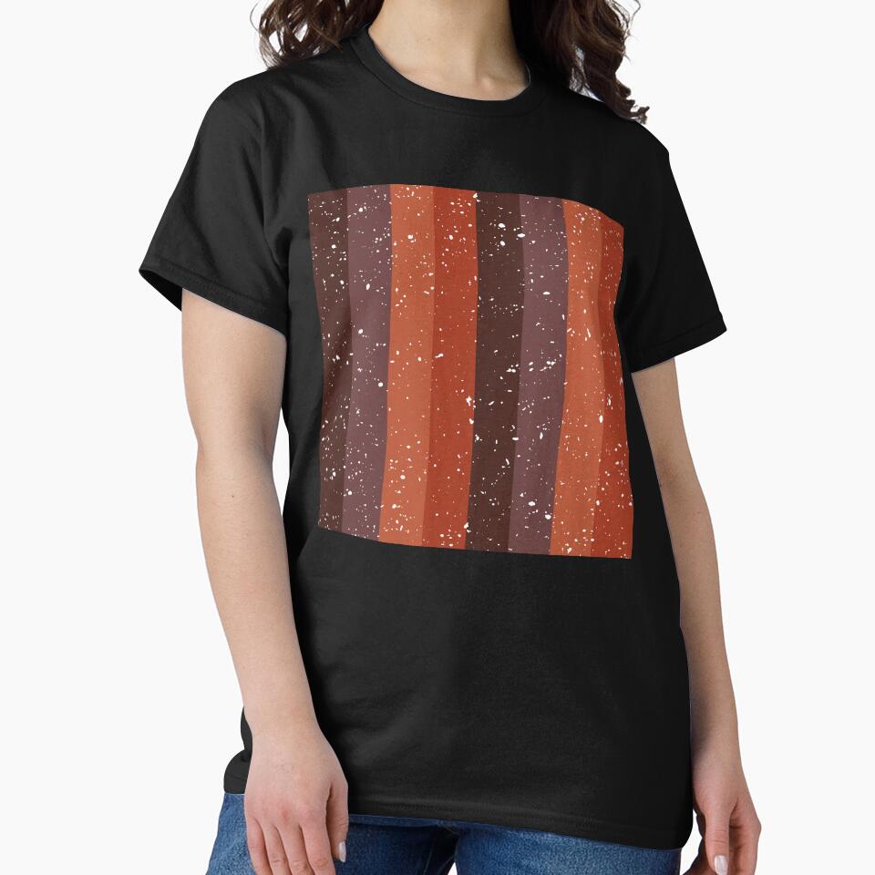 Earth Tone Distressed Stripe Pattern | Retro Terracotta Brown Seamless by Dino-Lune