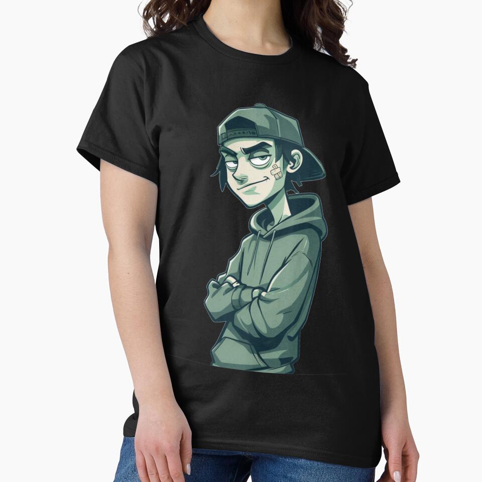Edgy Skater Boy - Urban Streetwear Hoodie Character Art by A-M-G-Shop