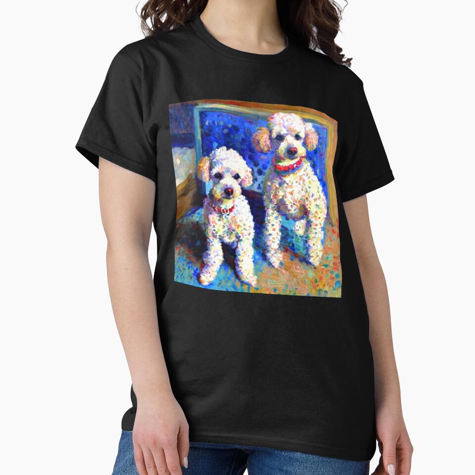 Poodle Duo Impressionist Artwork for Pet-Obsessed Dog Parents by WildStroke