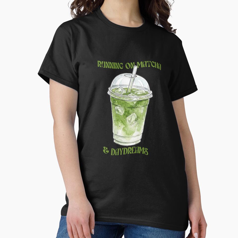 Running on Matcha & Daydreams — Watercolor Iced Matcha Funny Quote | Matcha Lover Gift Mug by ArtofDari