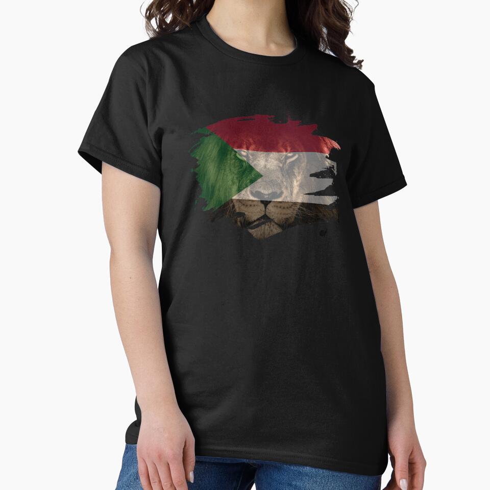 Sudan Flag & African Lion Picture   Sudanese Pride T Shirt by ockshirts
