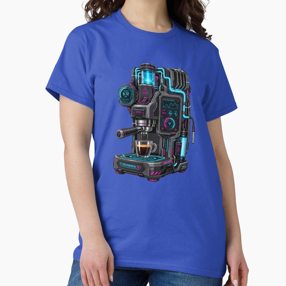 Cyberpunk Industrial Espresso Machine Technical Schematic by MarVan-Prints