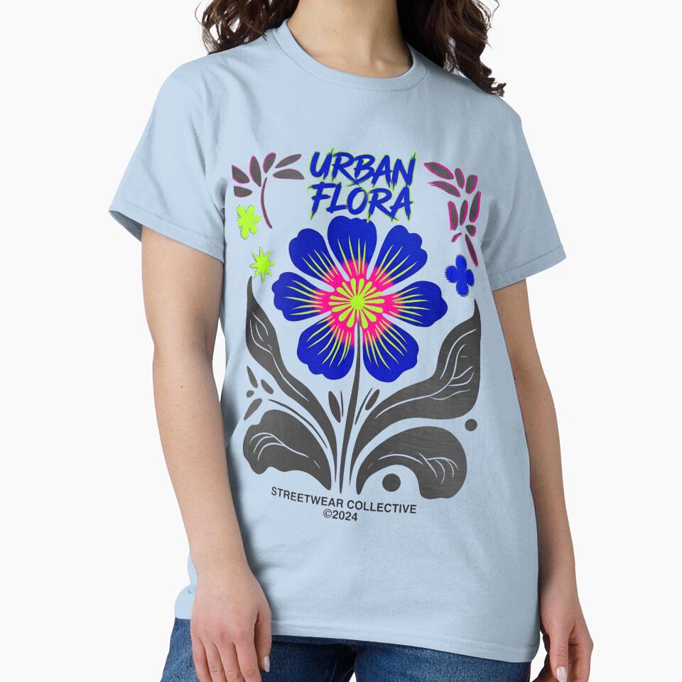 Urban Flora Streetwear Graphic - Neon Botanical Art by digitalbob60