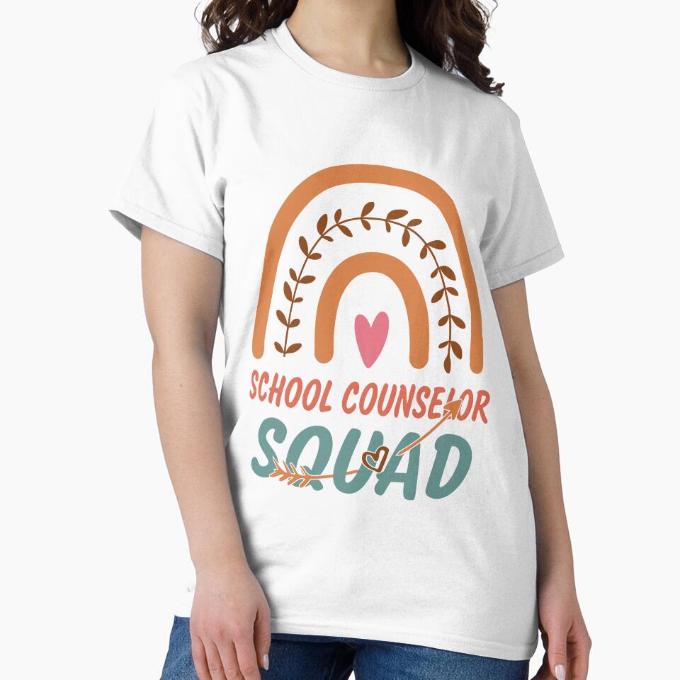 School Counselor Squad Rainbow Quote Gift Idea For Men and Womens - Funny School Counselor by Mmmm3344