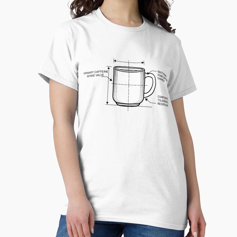 Retro Blueprint Coffee Mug Funny Engineering Office Sticker by MadCatDesign77