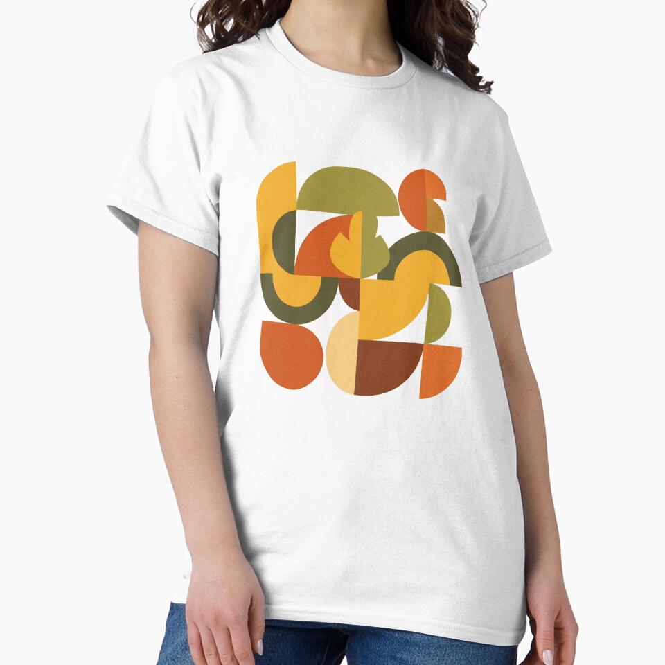 Retro 70s Autumn Abstract – Geometric Earthy Shapes Design by Iras-Art-Corner